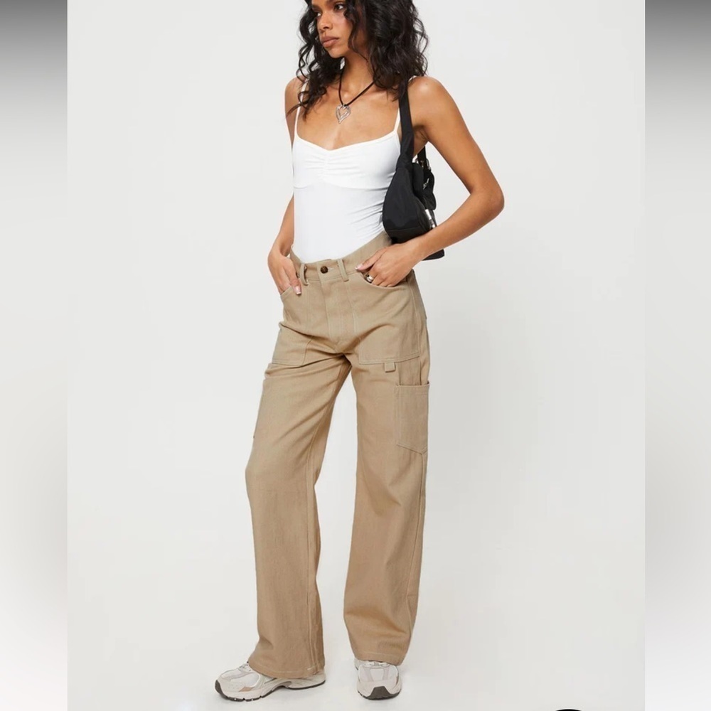 Princess Polly Y2K Baggy Cargo Pants in Tan